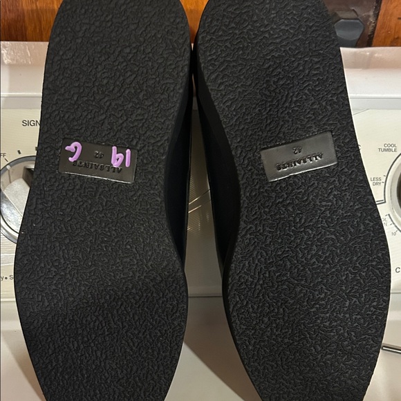 All Saints Black Leather Buckle Oxfords